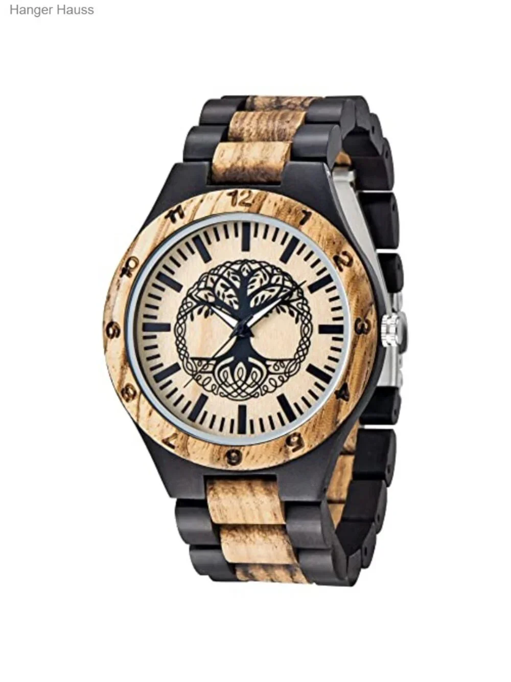 Men's Handmade Wooden Watch Lightweight Analog Quartz Tree of Life